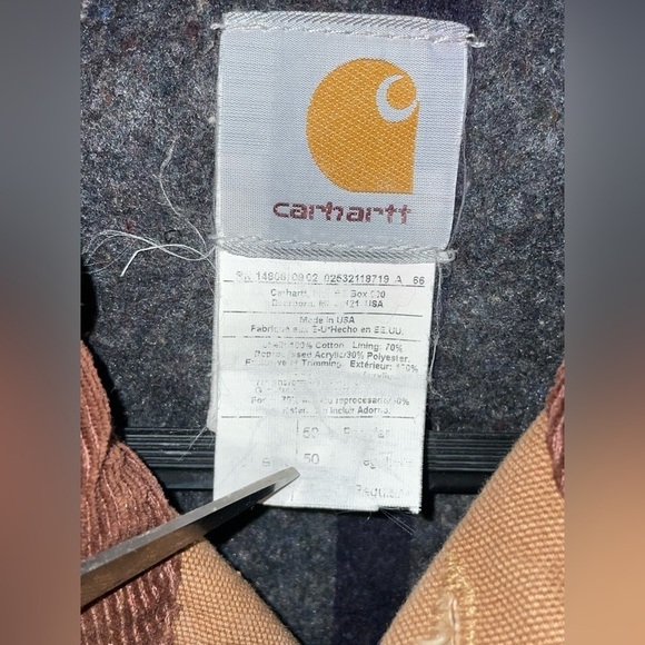 Vintage Carhartt C01 BRN Brown Canvas Blanket Lined Work Jacket Mens Size 50 - Picture 10 of 12